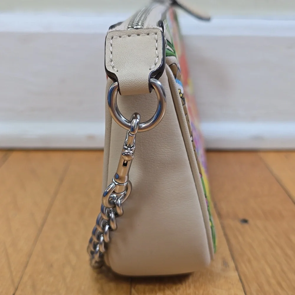 Coach, Nolita 19, Wildflower Print, Leather Beige, EUC, W's 8"W x 4.5"H x 2"D - Picture 8 of 16